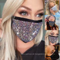 Großhandel 2021 Mode Bling Luxusmaske Strasskristall Diamond Facemask für Party